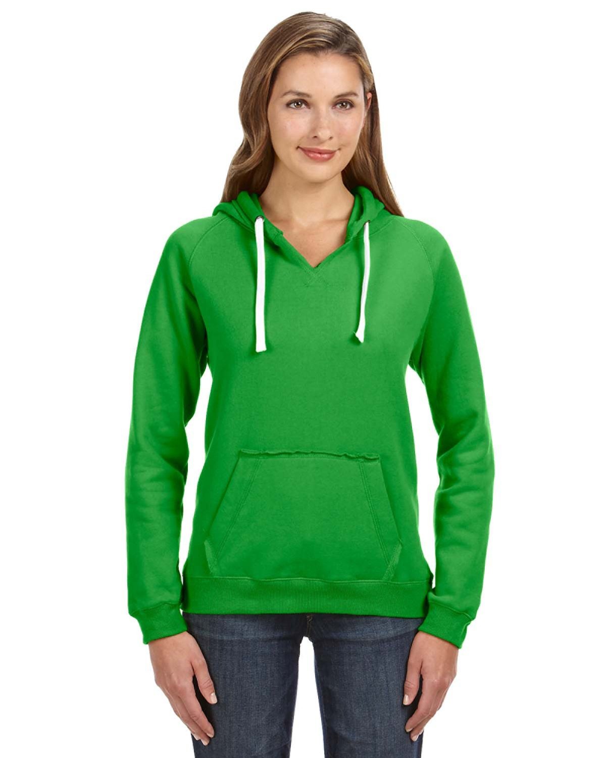 Ladies' Sydney Brushed V-Neck Hooded Sweatshirt