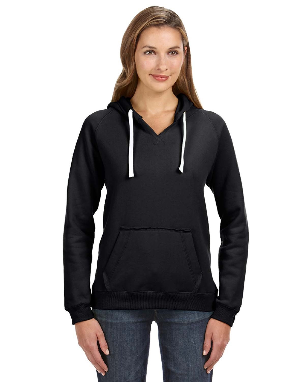 Ladies' Sydney Brushed V-Neck Hooded Sweatshirt