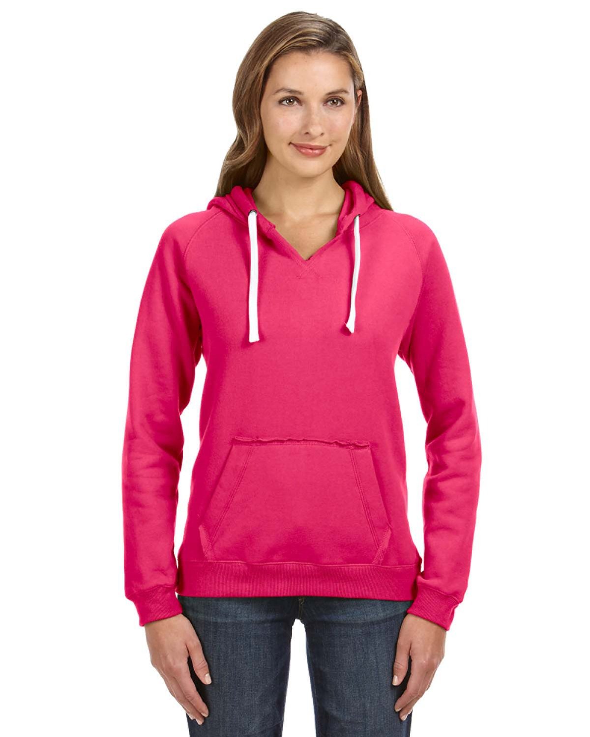 Ladies' Sydney Brushed V-Neck Hooded Sweatshirt