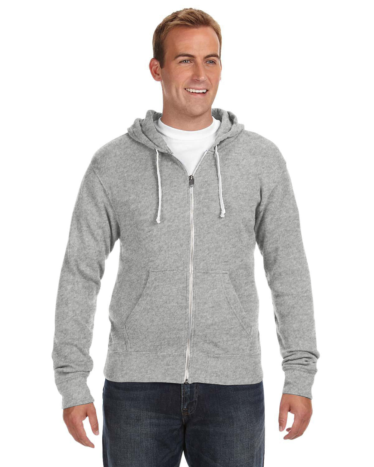 Adult Triblend Full-Zip Fleece Hooded Sweatshirt