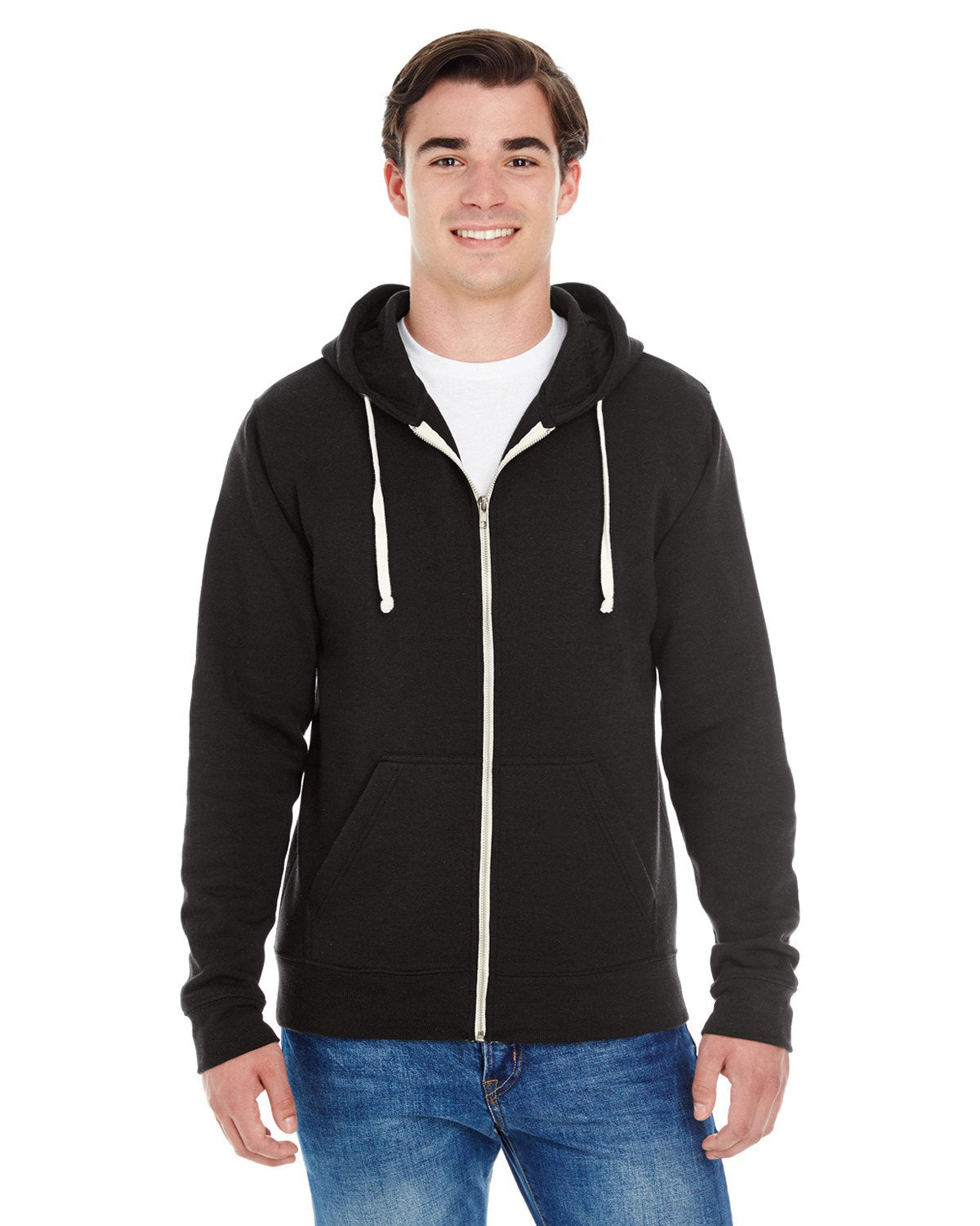 Adult Triblend Full-Zip Fleece Hooded Sweatshirt
