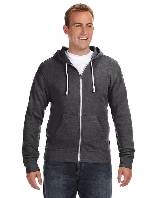 Adult Triblend Full-Zip Fleece Hooded Sweatshirt