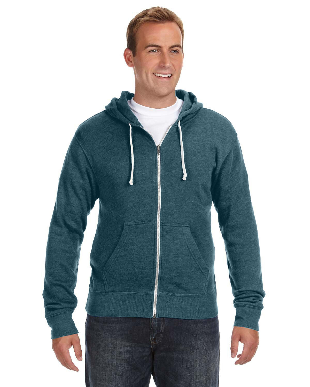 Adult Triblend Full-Zip Fleece Hooded Sweatshirt