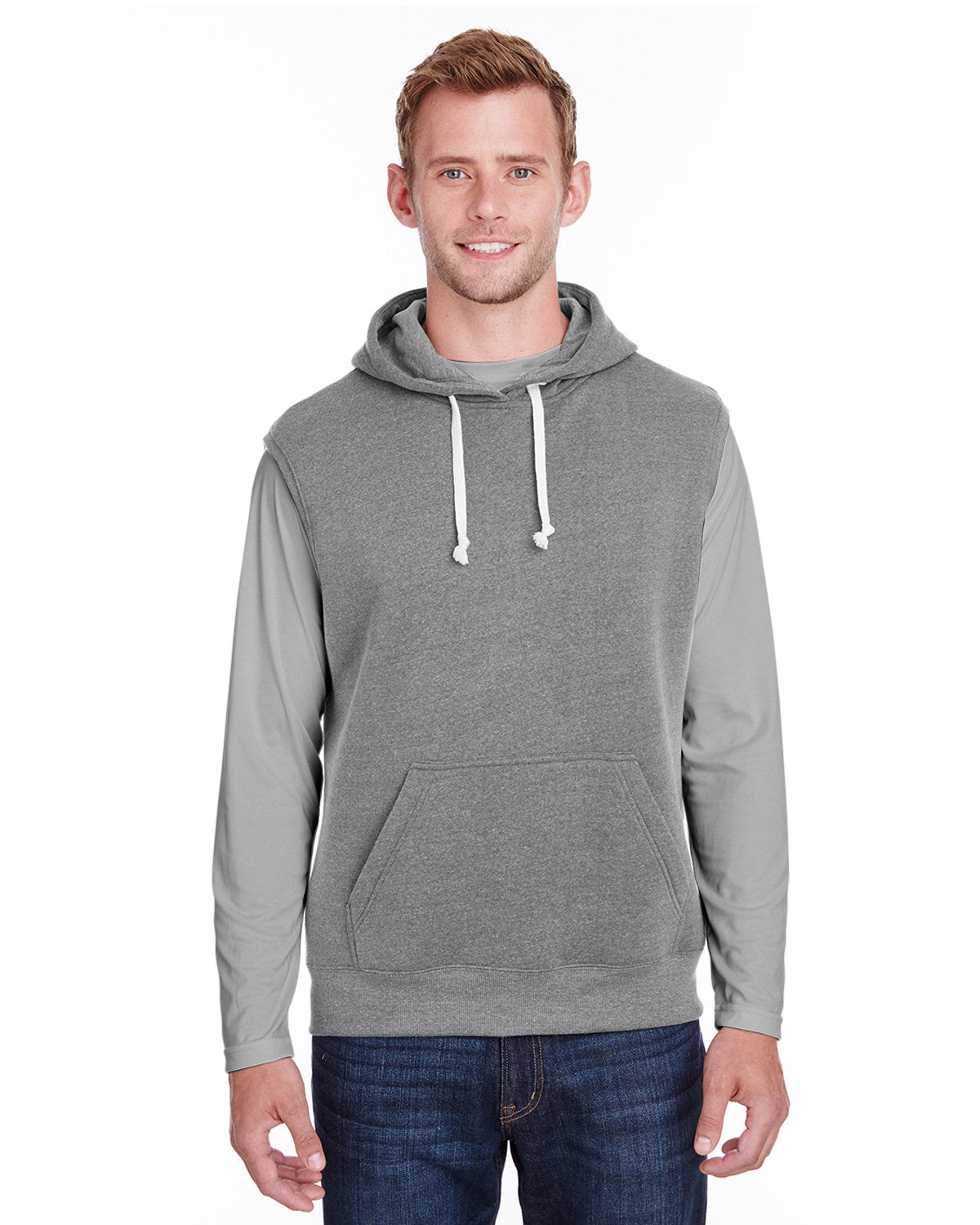 Adult Triblend Fleece Sleeveless Hooded Sweatshirt
