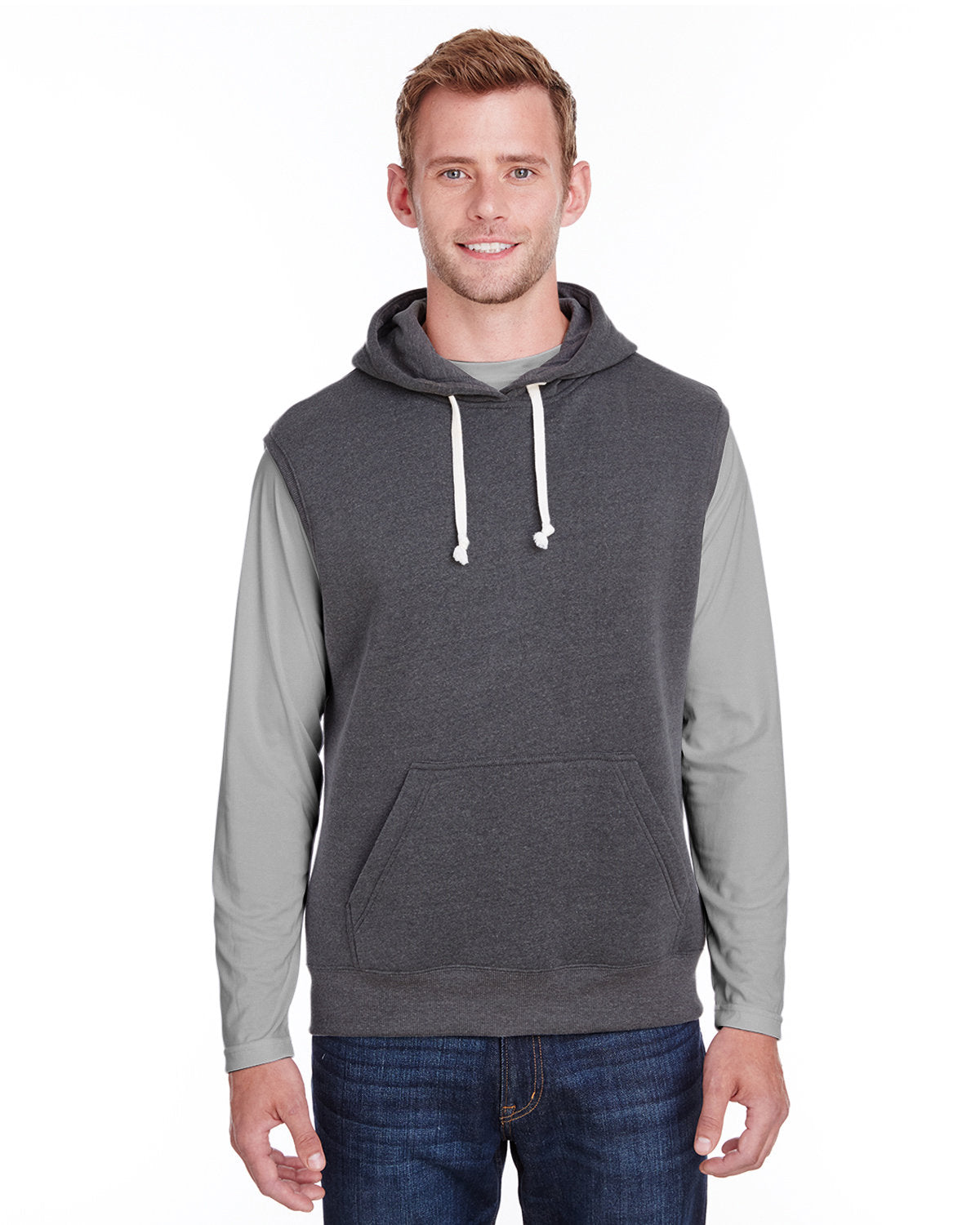 Adult Triblend Fleece Sleeveless Hooded Sweatshirt