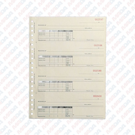 Cash Receipt Book/4 Per Page (200 Pack)